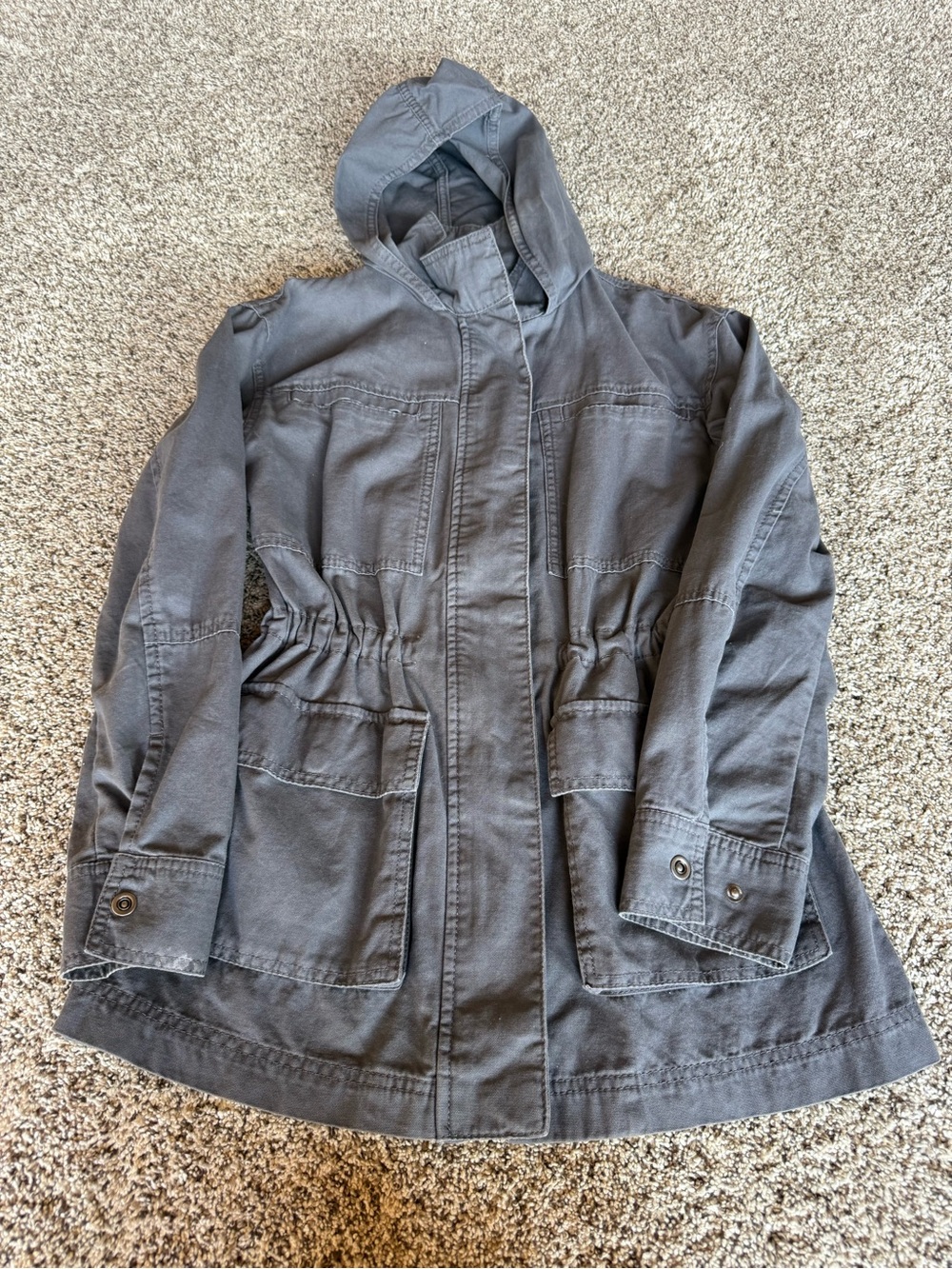 Universal Thread Women's Hooded Anorak Jacket in Charcoal Gray
